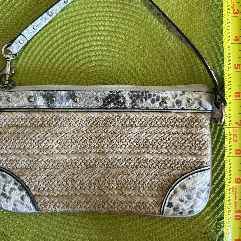 Coach Rafia and Silver Wristlet